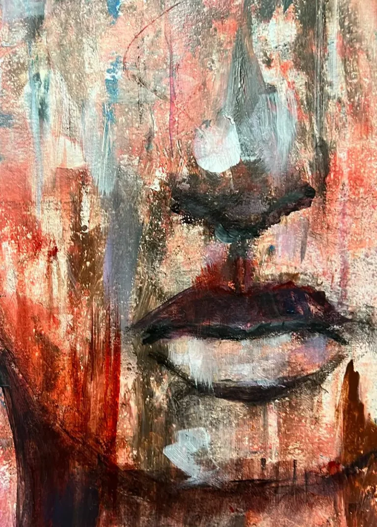 Schilderij gezicht close-up
